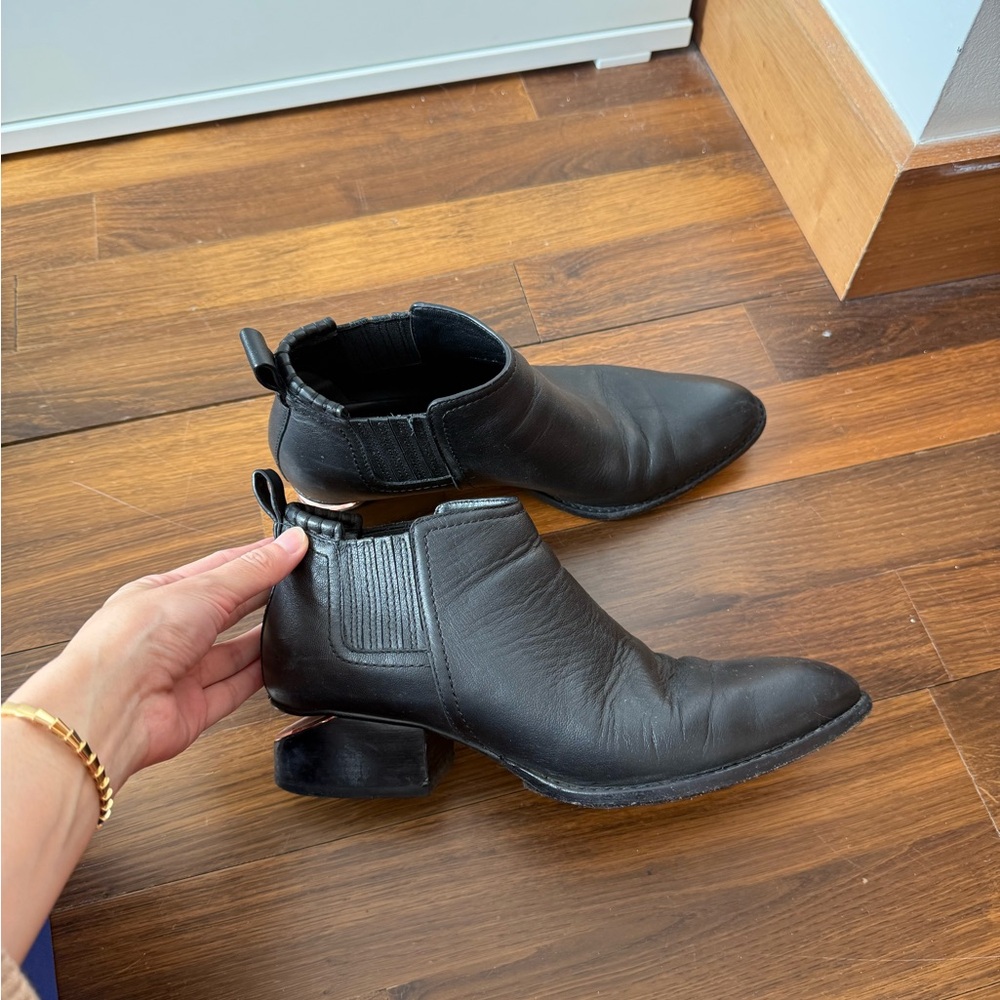 Alexander Wang Black Leather Chelsea Ankle Boots Kori